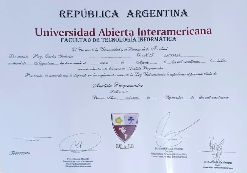 Título Analista Programador